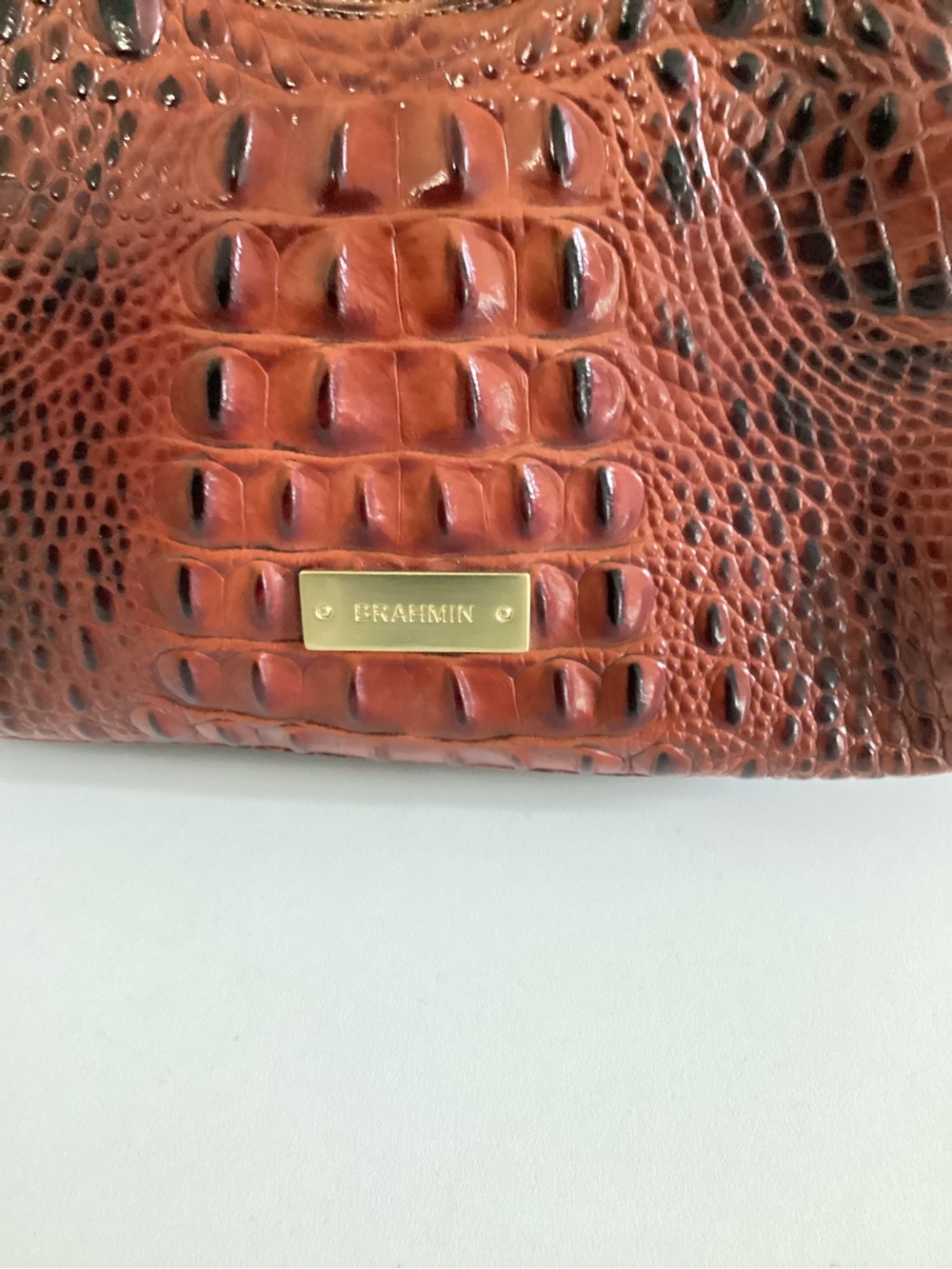 Brahmin Tabitha Croc-Embossed Shoulder Hobo Bag Like New - Picture 4 of 14